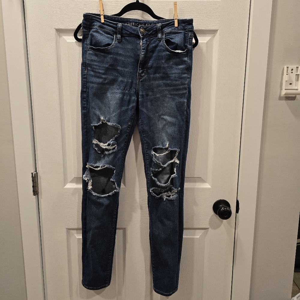 American Eagle Outfitters Hi-Rise Jegging Crop Jeans Size 12 EXTRA LONG